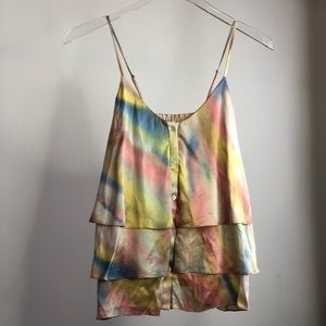 7 For All Mankind Silk spaghetti strap tank